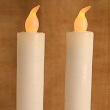 Yellow Flame 16.5 Inch Smooth White Dinner Candles - Set of 2
